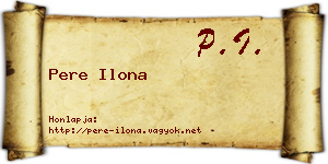 Pere Ilona névjegykártya
